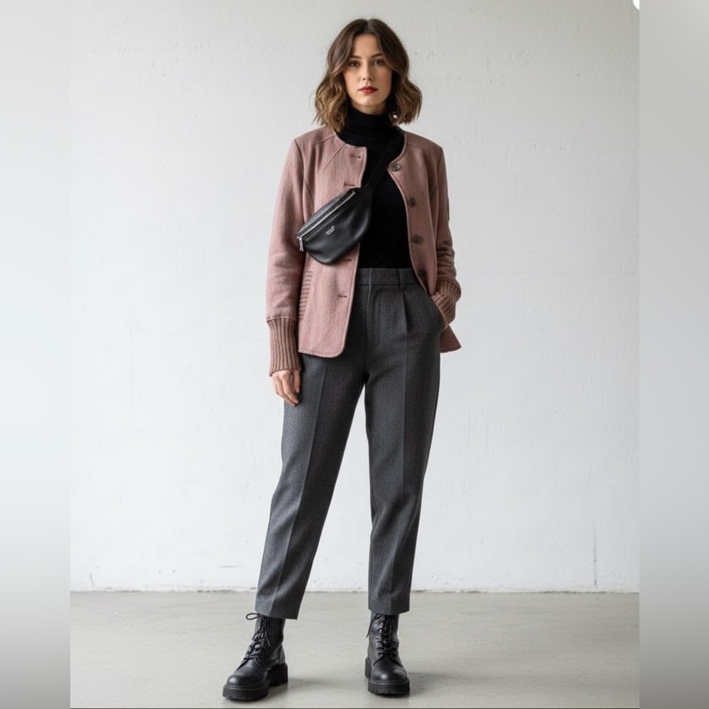 Daniel Hetcher Women's Wool Y2K style Jacket - Mauve - size US 8